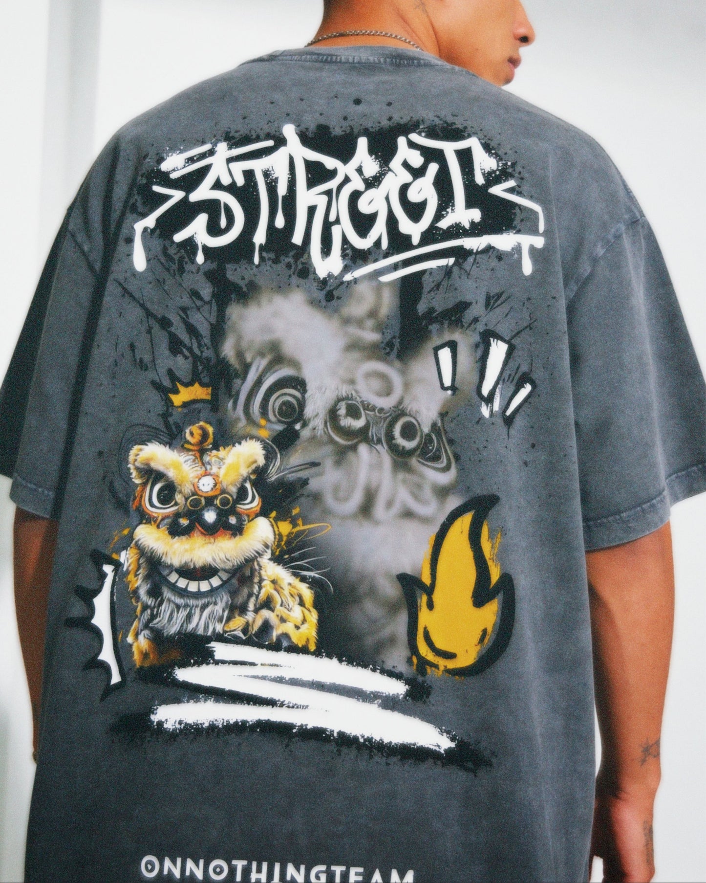 ONT Hok San Collection Lion Dance Washed Short-sleeve T-shirt