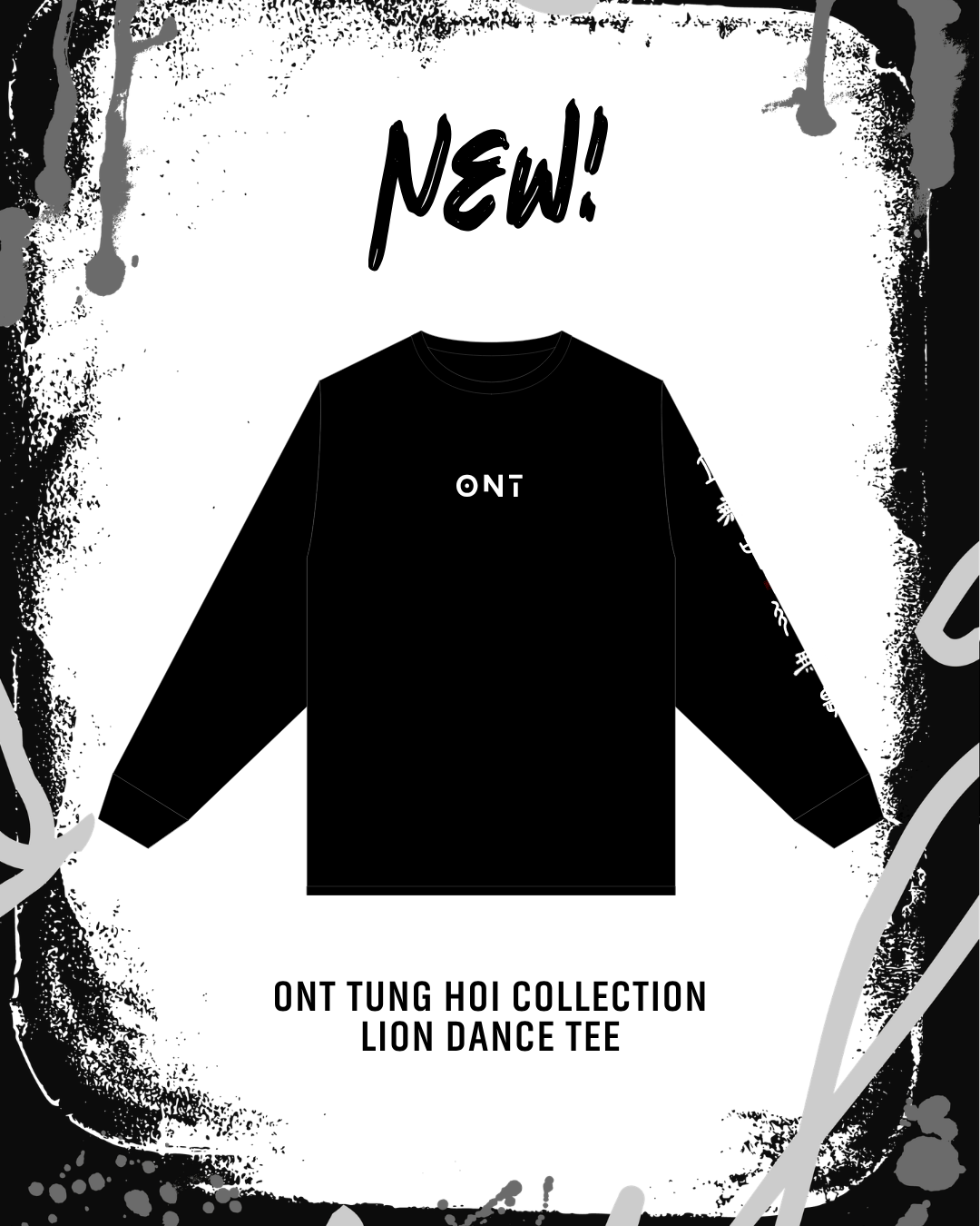 ONT Tung Hoi Collection Lion Dance Black Long-sleeve T-shirt